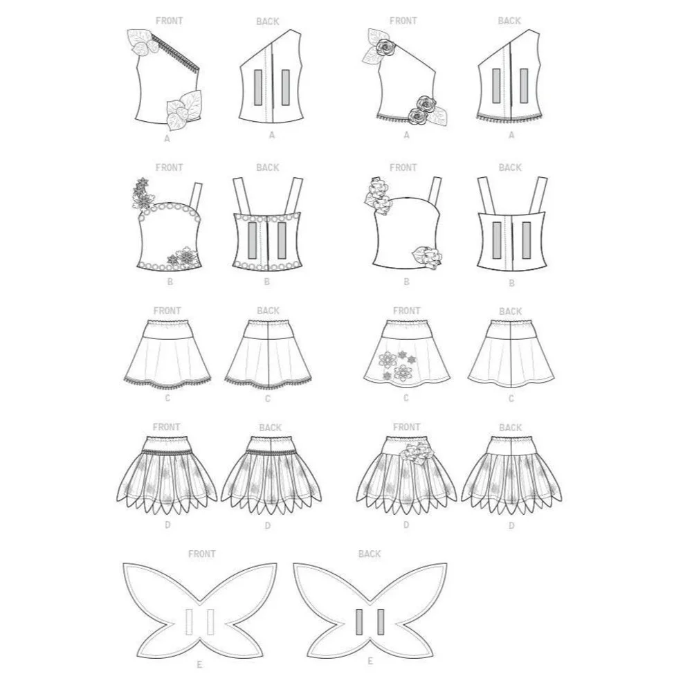Kwik Sew K4280 R10591 Fairy Doll Clothes Sewing Pattern‎ For 14